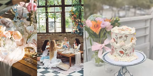 Cake Decorating Class & Tea Party | Pressed Florals Heart Cake