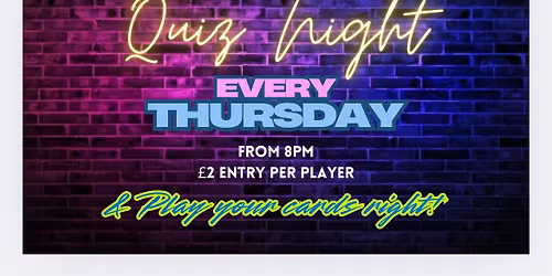 QUIZ Night & Play Your Cards Right!