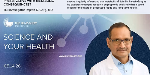 Science and Your Health - May 14, 2026 (In Person or Virtual)