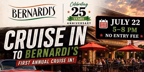 Cruise Into 25 Years at Bernardi\u2019s! \ud83d\ude97\ud83c\udf89