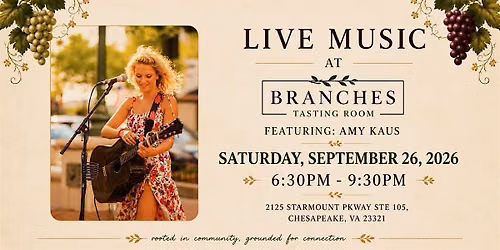 Amy Kaus Returns to Branches Tasting room