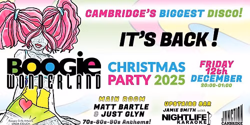 BOOGIE - Christmas Party 2025 - Cambridge Junction - Fri 12th Dec 2025