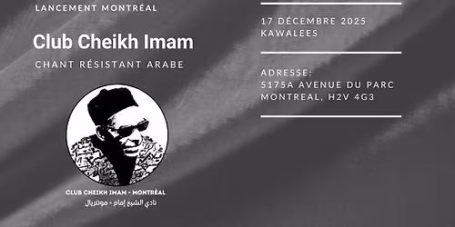 Lancement Club Cheikh Imam - Montr\u00e9al