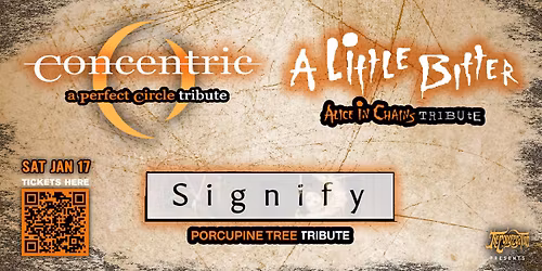 Tributes to A Perfect Circle, Alice In Chains & Porcupine Tree, live at The WC Social Club!