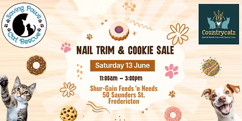 Nail Trim and Cookie Sale Fundraiser for Saving Paws Cat Rescue & Countrycatz