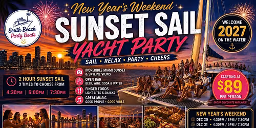 Miami New Years Sunset Cruise