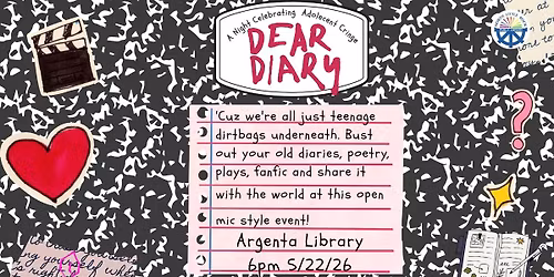 Dear Diary: A Night Celebrating Adolescent Cringe (Registration Required)