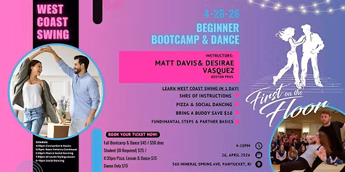 West Coast Swing Dance Beginner Bootcamp & Social