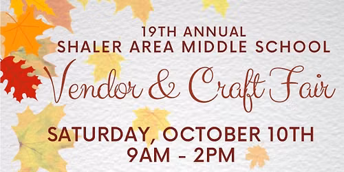 Shaler Area Middle School Vendor & Craft Fair \ud83c\udf41\ud83c\udf42