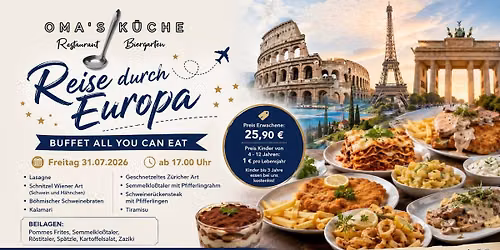 Reise durch Europa - Buffet all you can eat