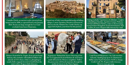 Abruzzo Olive Oil Tasting & Adventures In Abruzzo Exhibit