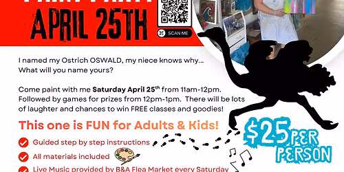 Ostrich Paint Party with Games & Prizes