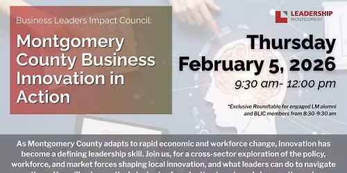 BLIC Meeting: Montgomery County Business Innovation in Action