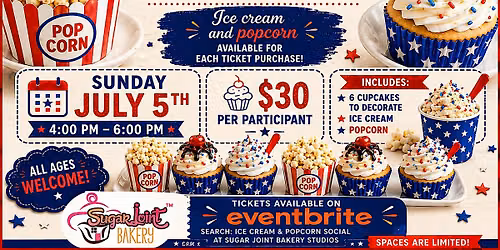 Ice cream and popcorn cupcake decorating class