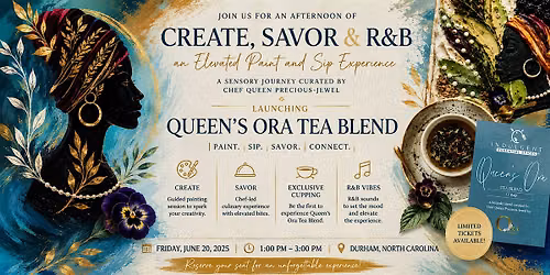 Create, Savor,R&B: An Edible Canvas Experience w\/ Chef Queen Precious-Jewel