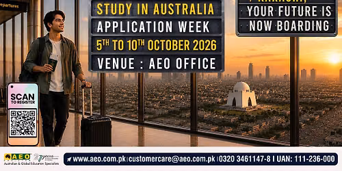 Study in Australia Application Week - Karachi | 5th to 10th October 2026 | 11:00 AM\u20135:00 PM