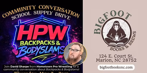 Community Conversation: School Supply Drive - Hosted by David Sharpe at Bigfoot Books & Brews