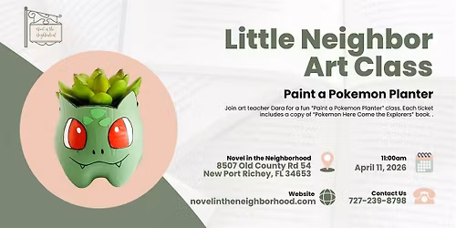 Little Neighbor Art Class: Paint a Pok\u00e9mon Planter!