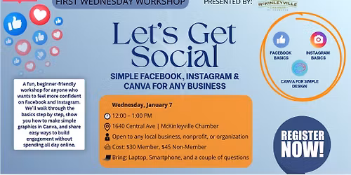 Wednesday Workshop: Let's Get Social - Simple FB, IG & Canva for any business
