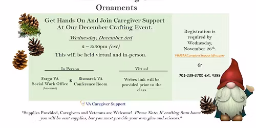 2nd Annual: Crafting Gnome Ornaments - Caregiver Support Program