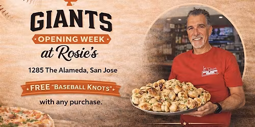 Free Baseball Knots with purchase at Rosies . Giants Opening Week!
