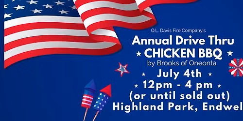 Annual July 4th Drive Thru Chicken BBQ with Brooks at Highland Park