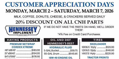 \ud83c\udf872026 CUSTOMER APPRECIATION DAYS\ud83c\udf87