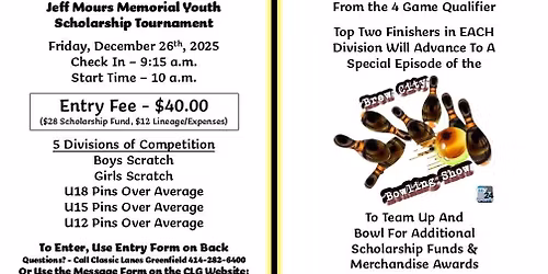 Inaugural Jeff Mours Memorial Youth Scholarship Tournament