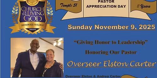 Pastor and First Lady\u2019s Appreciation Day