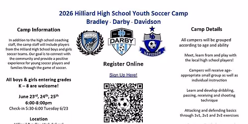 2026 Hilliard High School Youth Soccer Camp