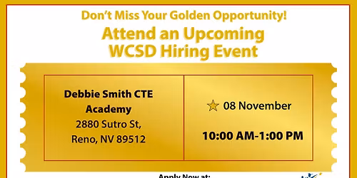 WCSD Golden Opportunity Hiring Event - November 8