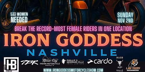 Iron Goddess Motorcycle Show - Nashville LETS BREAK A RECORD
