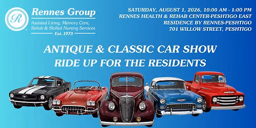 Antique & Classic Car Show - Ride up for the Residents - Rennes Health & Rehab Center-Peshtigo East
