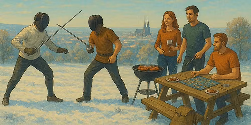 FENCING WORKSHOP + BBQ + BOARD GAMES ON COW HILL!