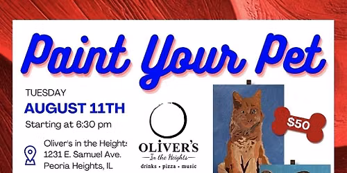 Paint Your Pet at Oliver's In the Heights hosted by Megan Couri Benefit for Freedom Paws Service Dog