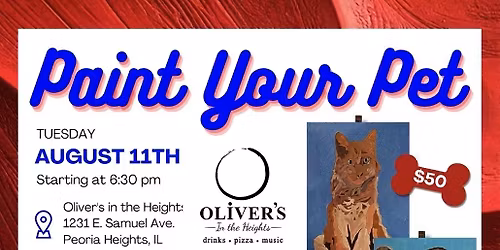 Paint Your Pet at Oliver's In the Heights hosted by Megan Couri Benefit for Freedom Paws Service Dog