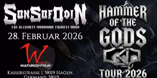 Sons of Odin \u2013 The Ultimate Manowar Tribute Band \u2013 Tour 2026