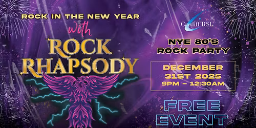 NYE 80's Rock Party at Cardiff RSL