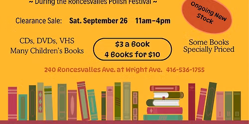 Roncesvalles United Church 16th Annual Book Sale