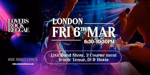 Lovers Rock Reggae - Fri 6th March