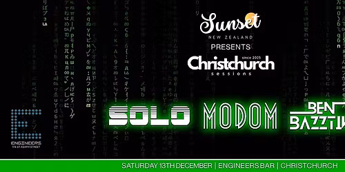 Sunset New Zealand presents: 2025 Christchurch Sessions THE MATRIX EDITION