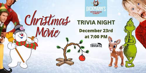 Christmas Movie Themed Trivia at Dickmann's Sports Barn 7:00PM to 9:00PM