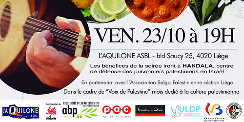 Soir\u00e9e de solidarit\u00e9 avec  la Palestine