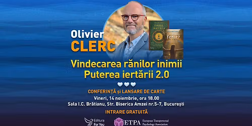 Conferin\u021b\u0103 \u0219i lansare de carte cu Olivier Clerc