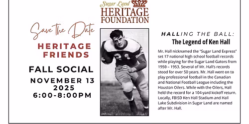 Heritage Friends Fall Event: 'Halling' The Ball: The Legend of Ken Hall