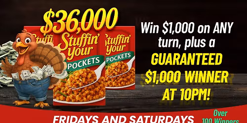 Rail City- $36,000 Stuffin' Your Pockets Drawings