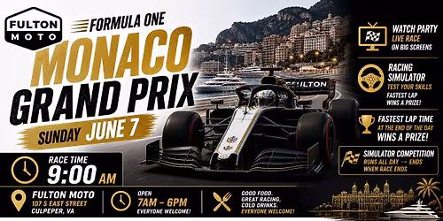 Formula 1 Watch party and F1 Simulator