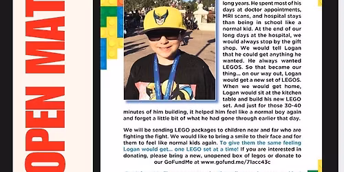 Live DJ Open Mat to benefit Legos for Logan