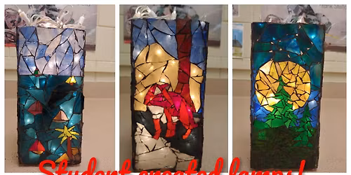 Colorful Glass Mosaic Table Lamp or Window - Roseville