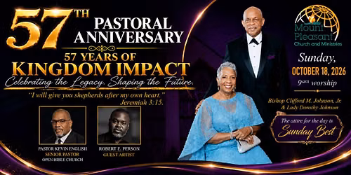 57th Pastoral Anniversary: 57 Years of Kingdom Impact
